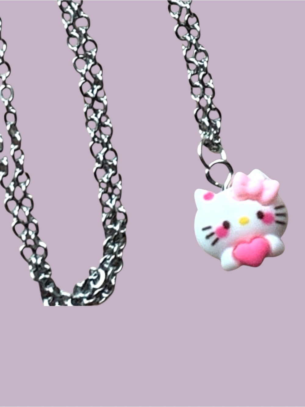 Hello Kitty Pink and Silver Charm Jewelry Sanrio
